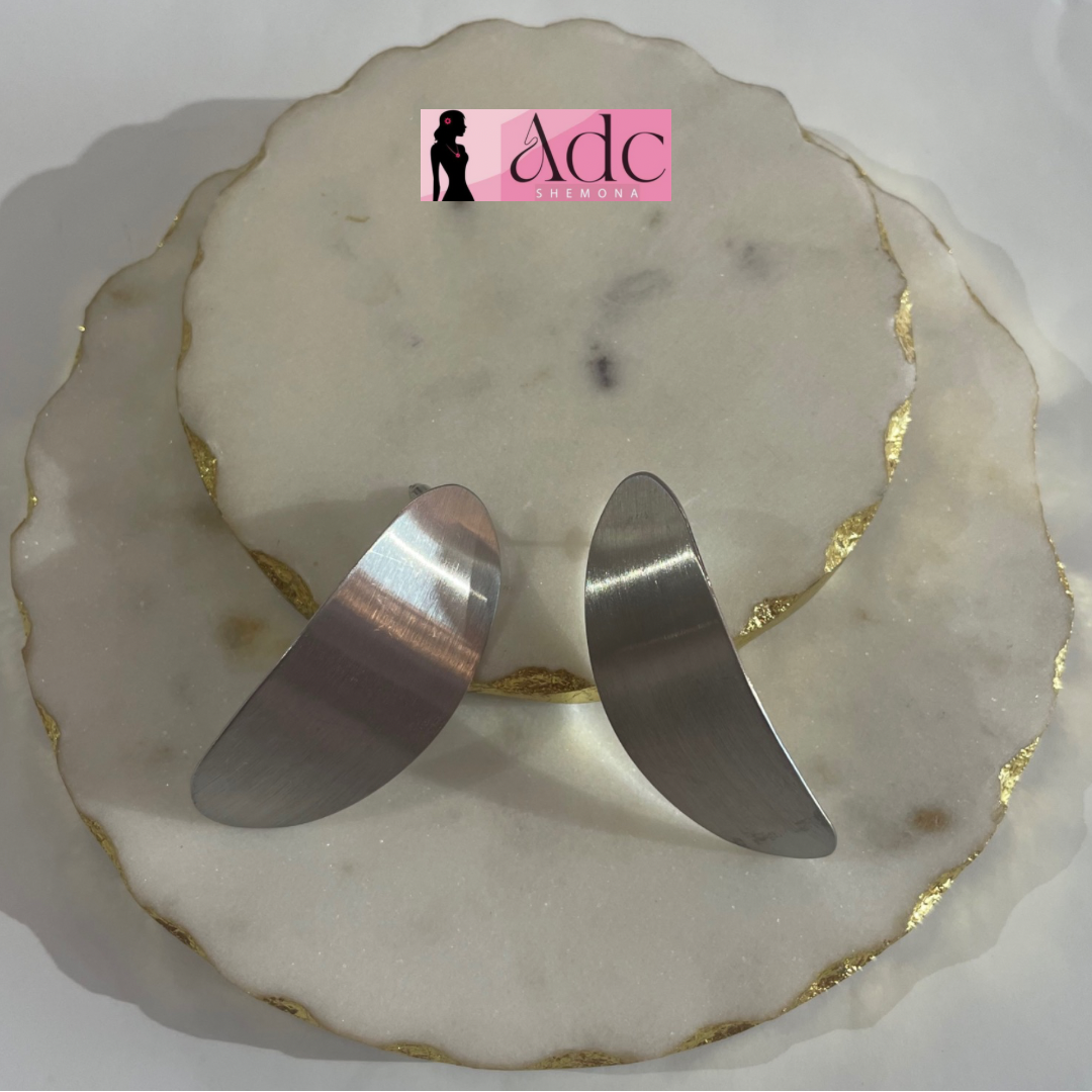 CRESCENT CORE SILVER EARRINGS