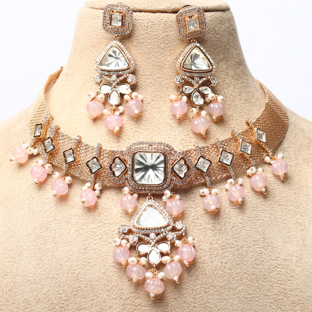 PINK KOHI JEWELLERY SET