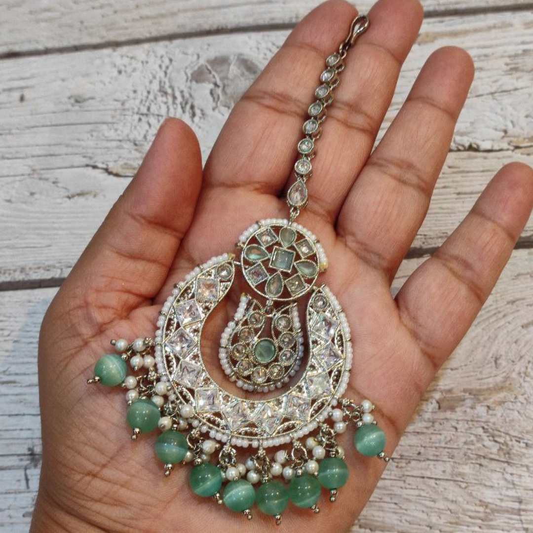 ALISHA MINT GREEN TIKKA EARRING SET