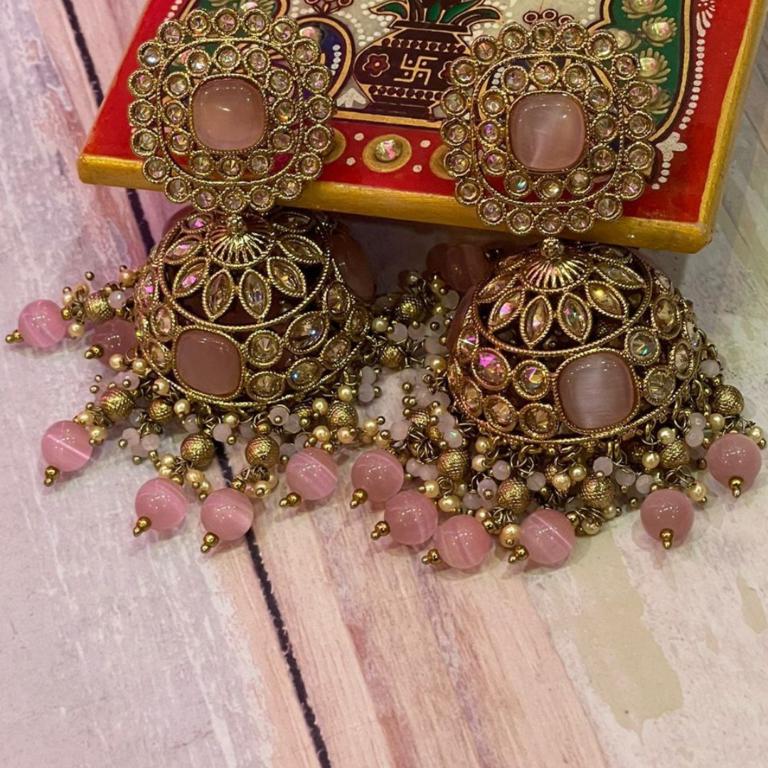 PINK RAJIYA JHUMKA