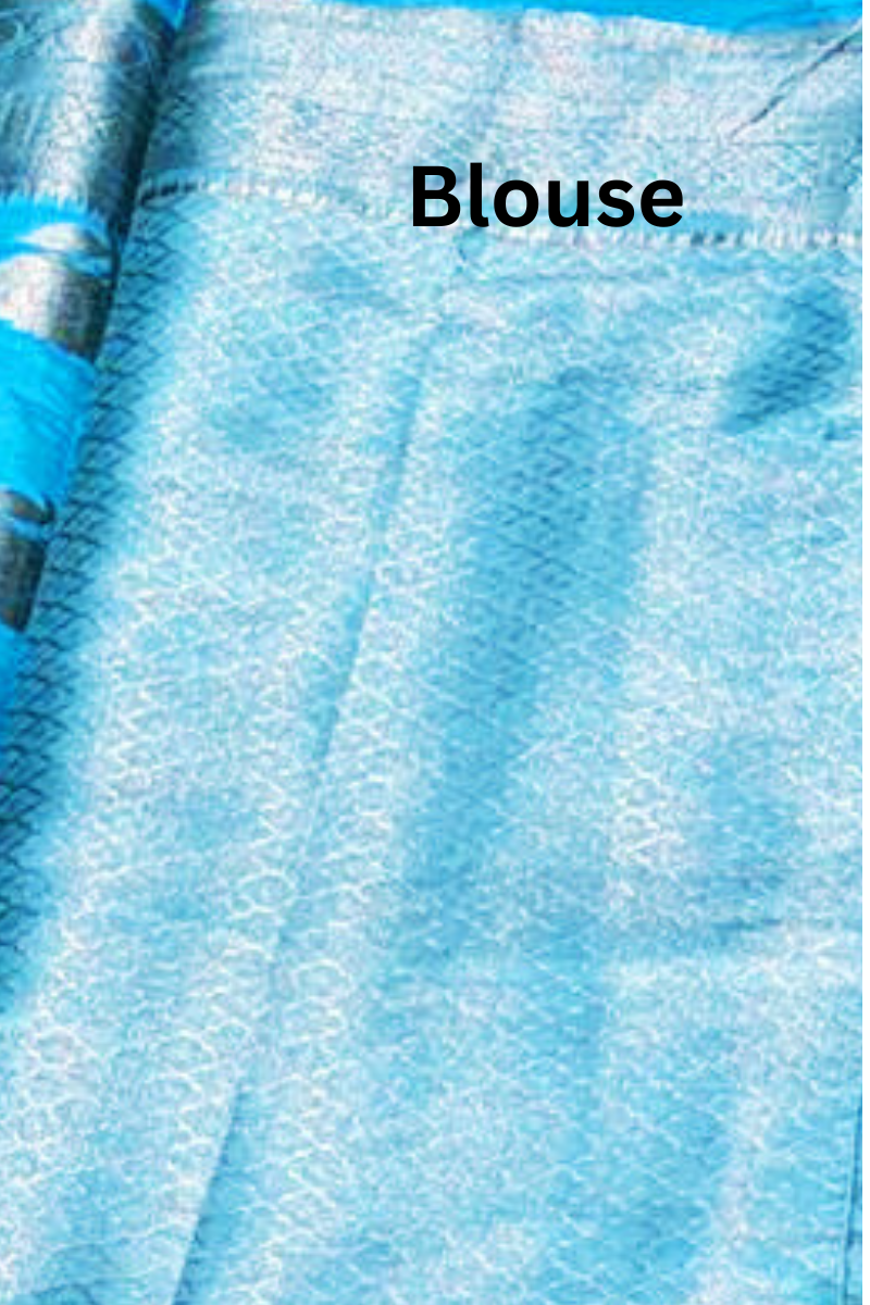 Turquoise Maharani Banarasi saree