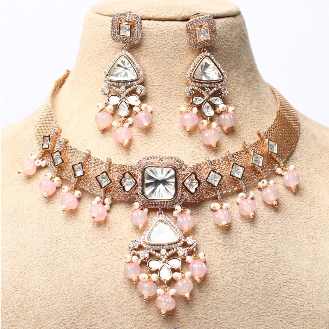 PINK KOHI JEWELLERY SET