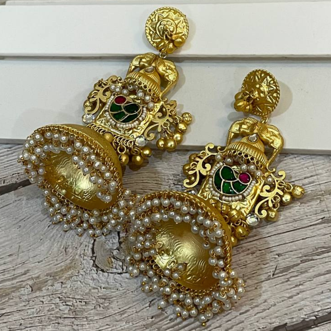 BAADSHAH GOLD JHUMKA EARRINGS