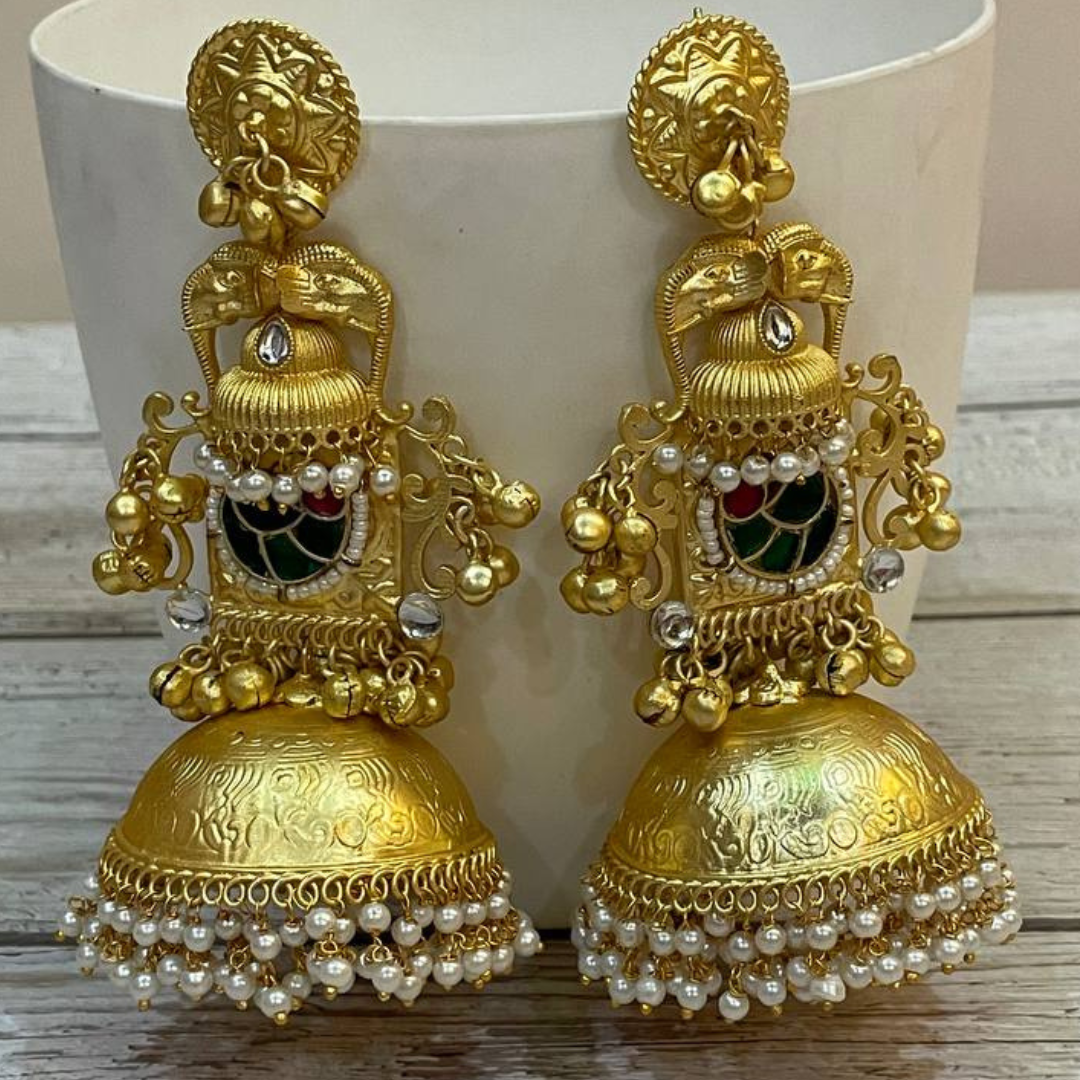 BAADSHAH GOLD JHUMKA EARRINGS
