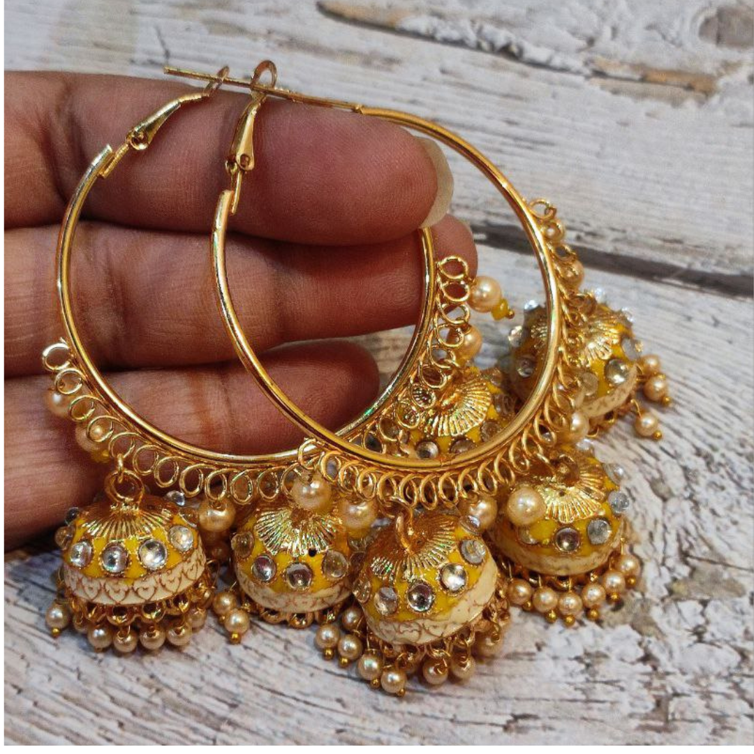 SHOLE YELLOW BIG BALI EARRING