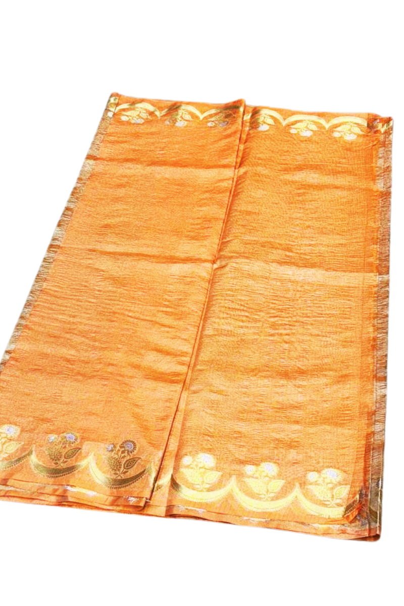 Orange Meenakshi Banarasi saree