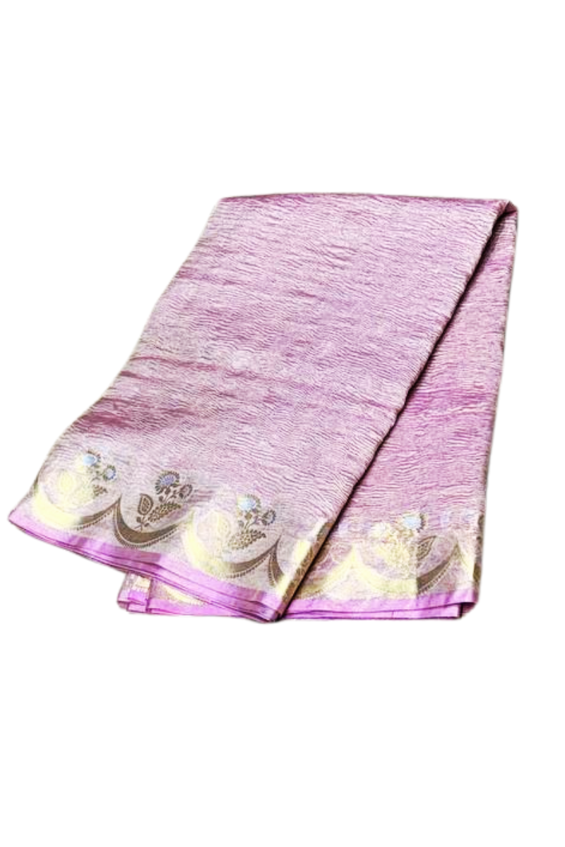 Lavender Meenakshi Banarasi saree