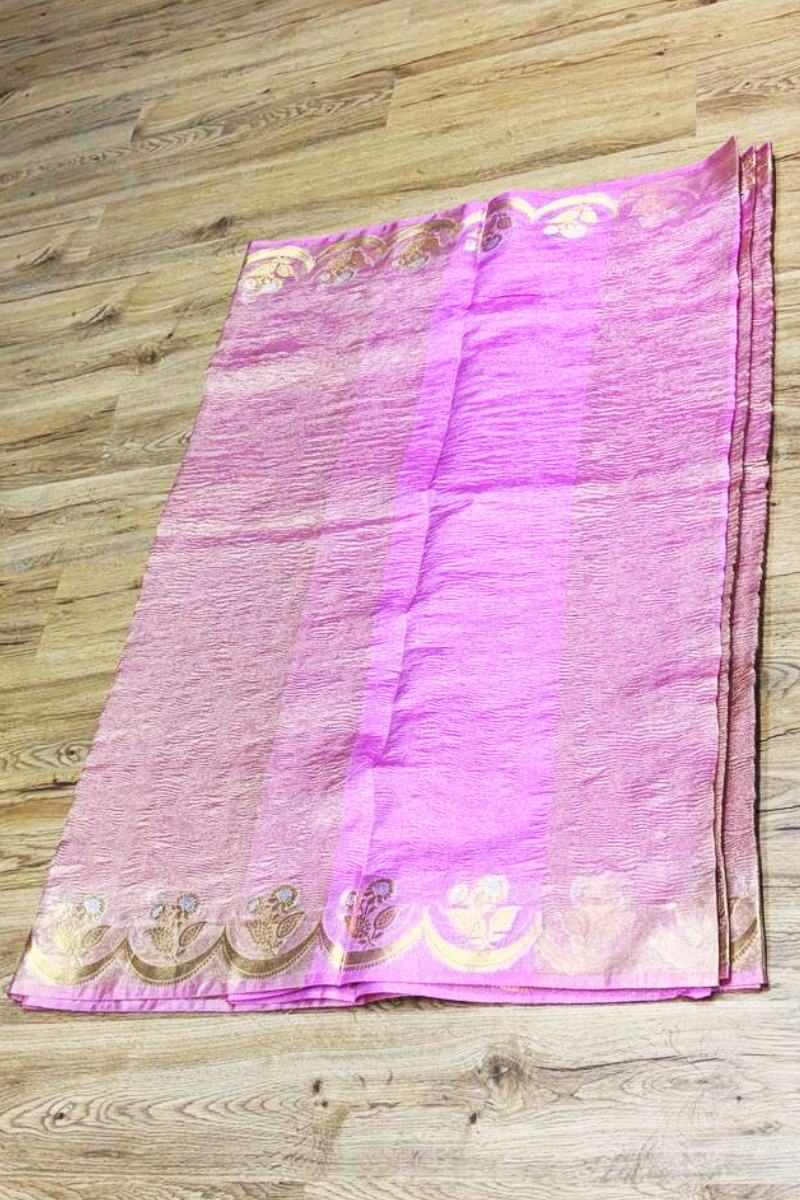 Lavender Meenakshi Banarasi saree
