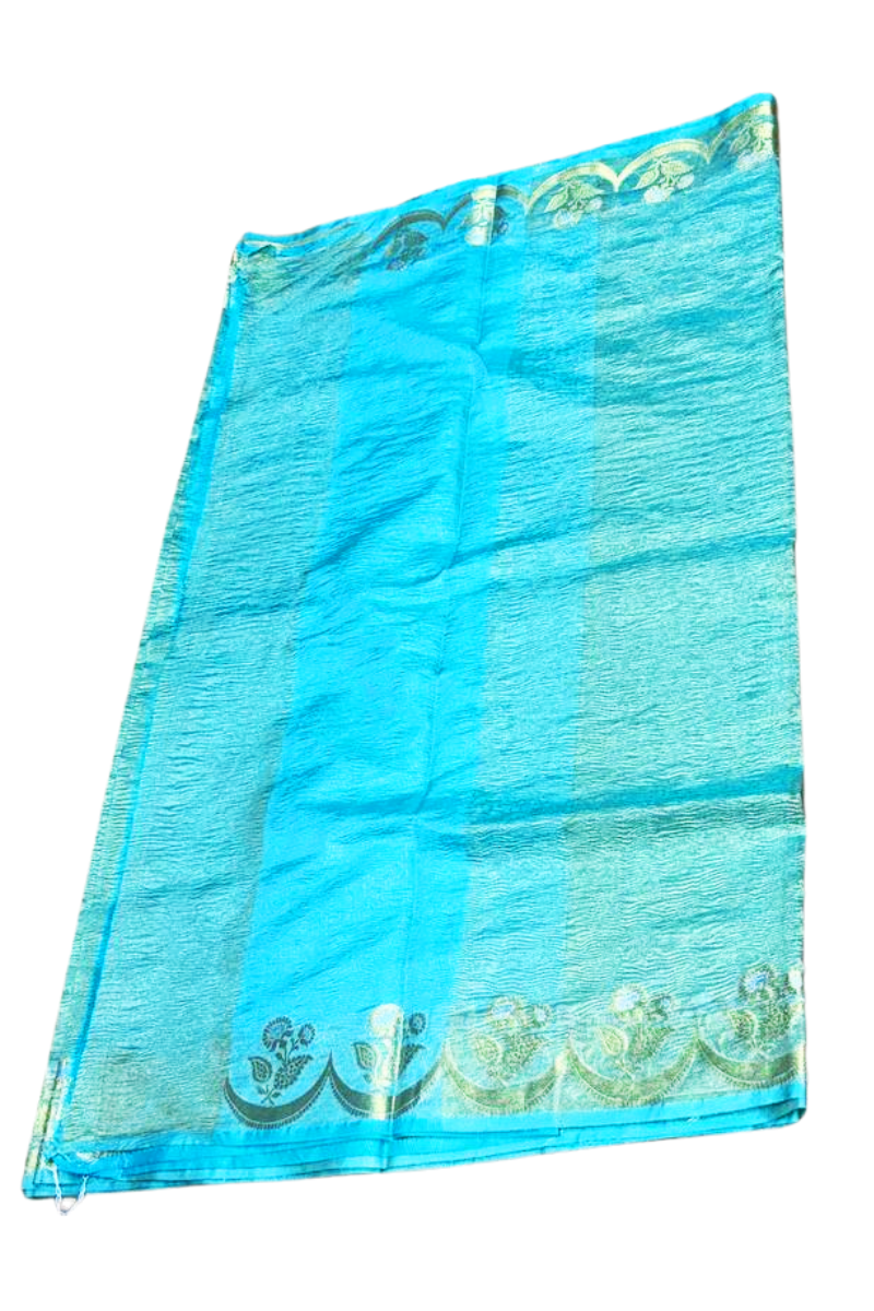 Turquoise Meenakshi Banarasi saree