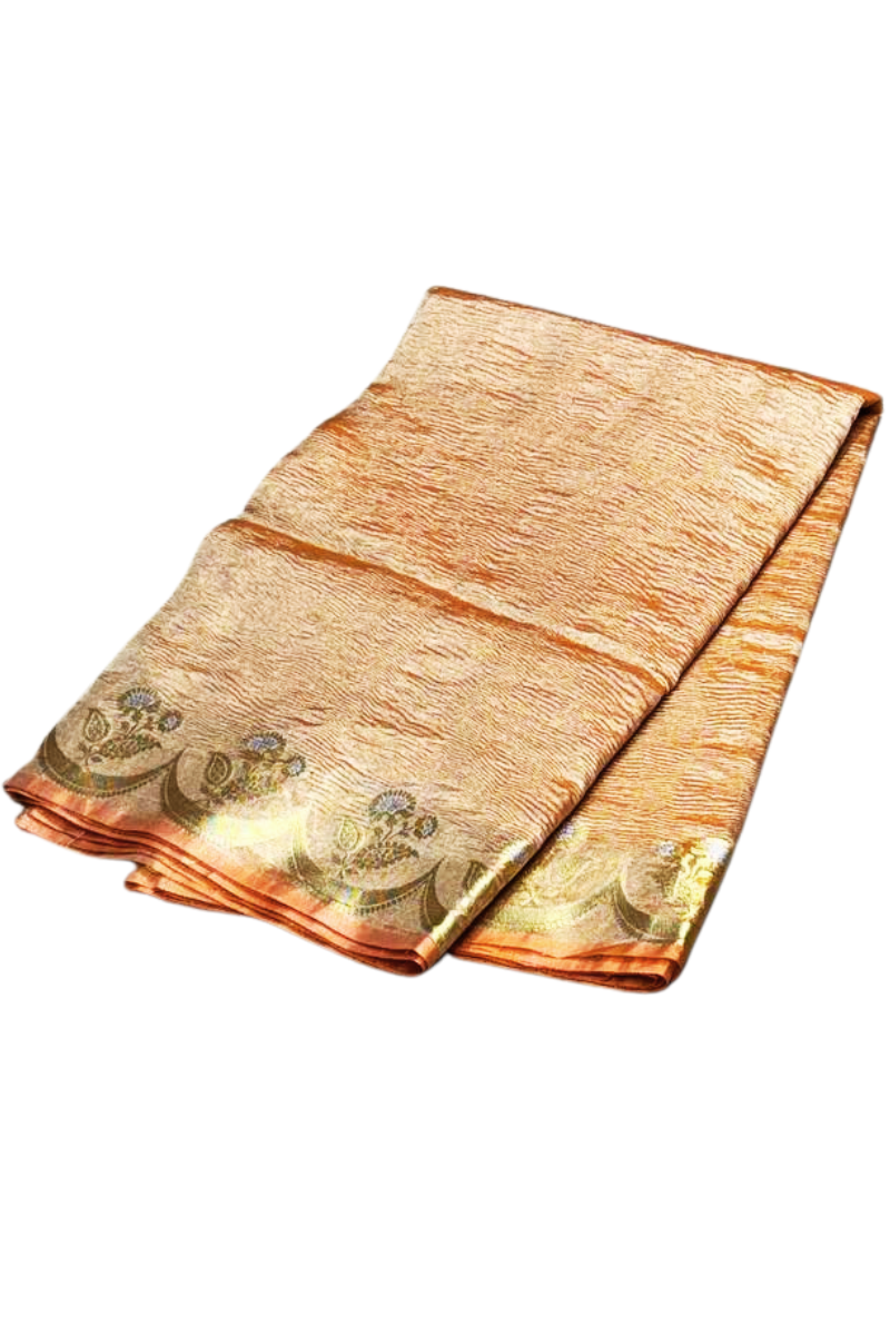 Orange Meenakshi Banarasi saree