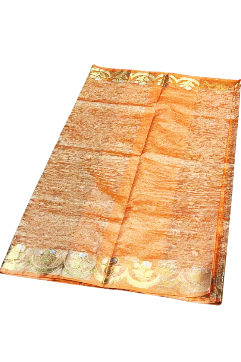 Orange Meenakshi Banarasi saree