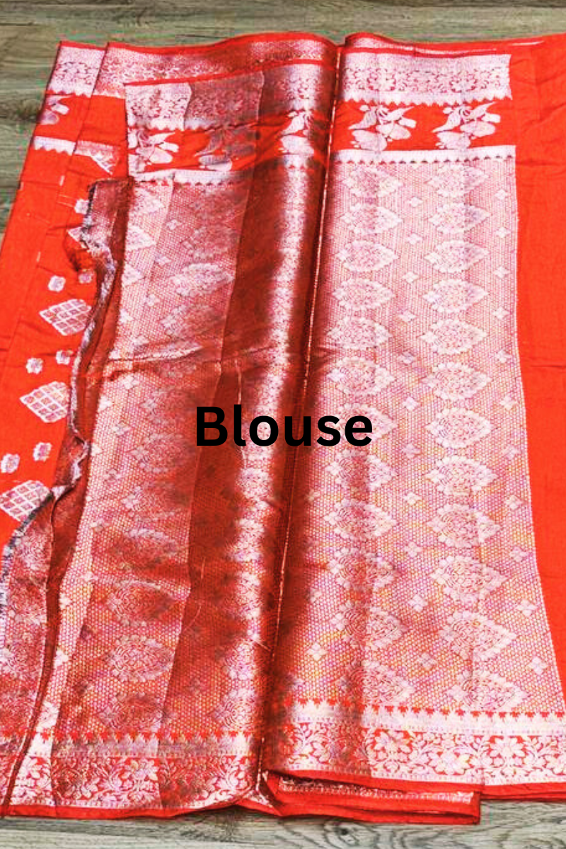 Orange Padma Banarasi saree