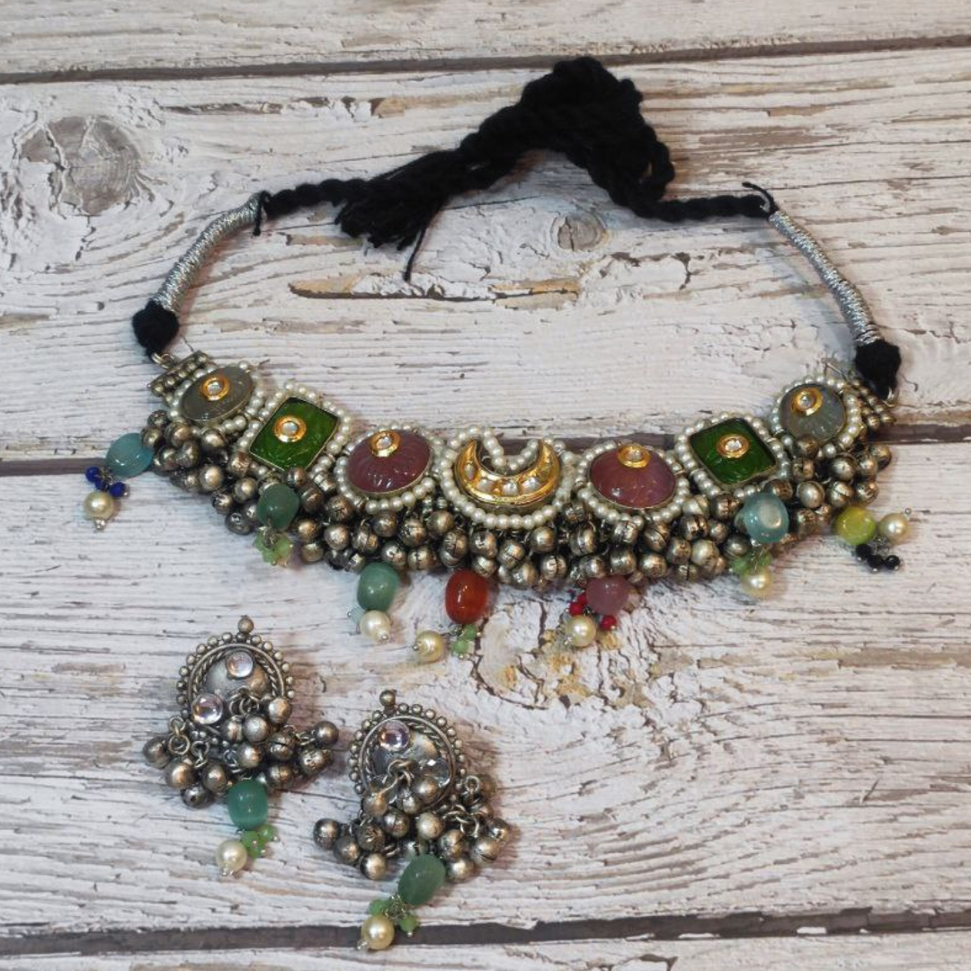 HURA PINK-GREEN NECKLACE