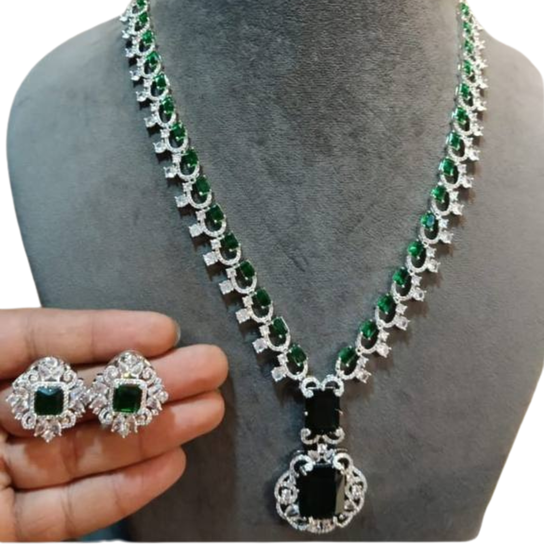NEA SMALL REAL DOUBLET STONE JEWELLERY SET