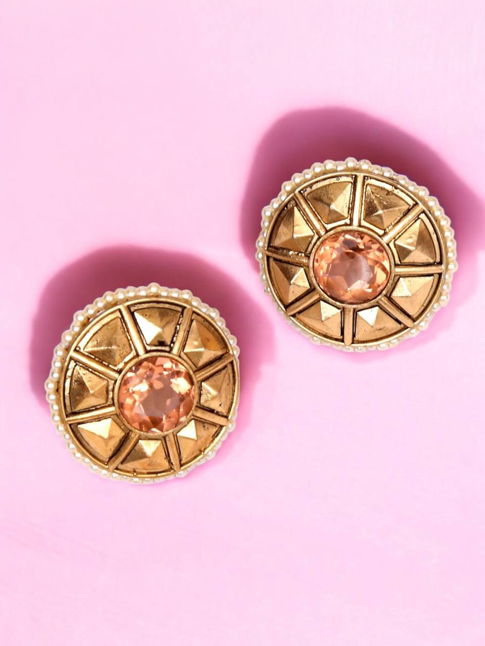 JOKA COPPER STUD EARRINGS