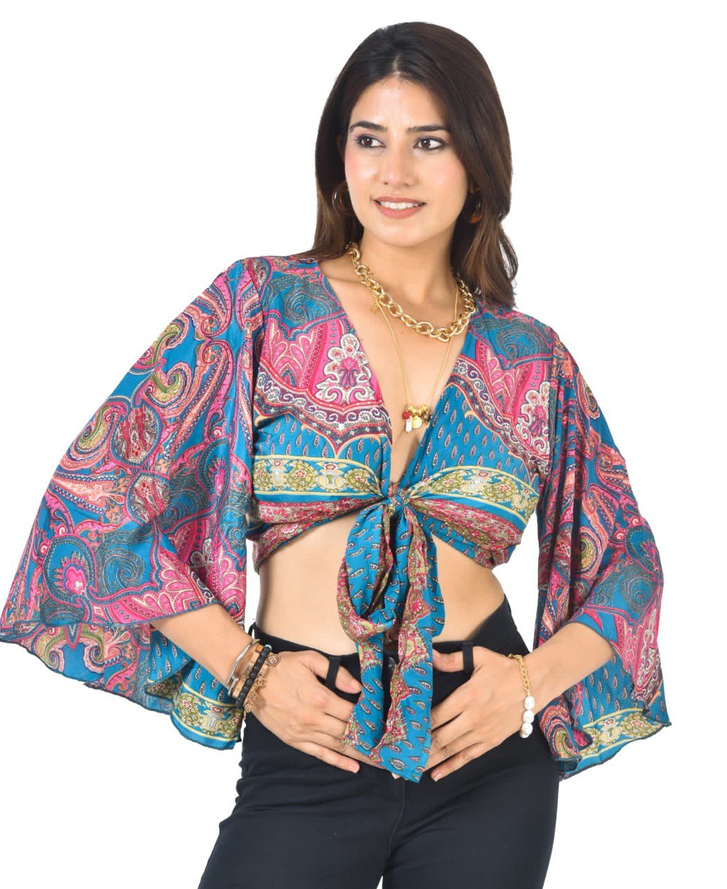 ADA BARBIE INSPIRED TIE UP CROP TOP