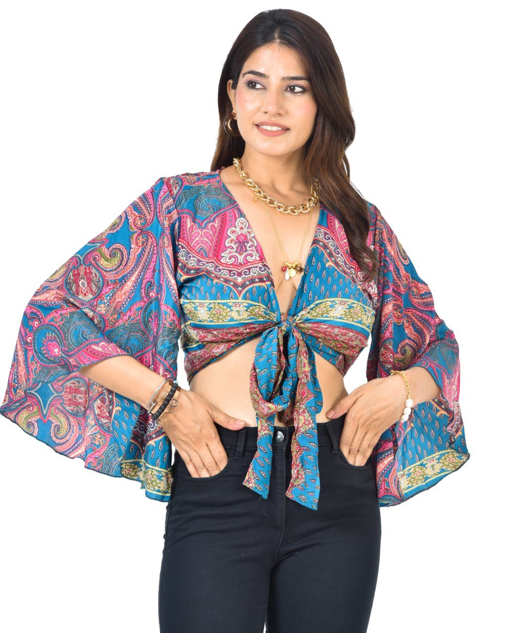 ADA BARBIE INSPIRED TIE UP CROP TOP
