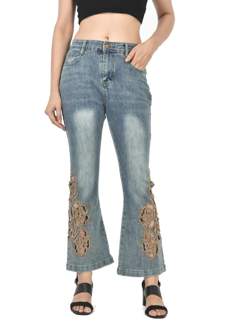 Aera cut-work jeans
