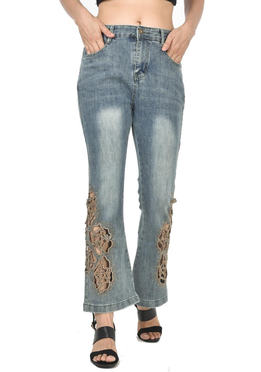 Aera cut-work jeans