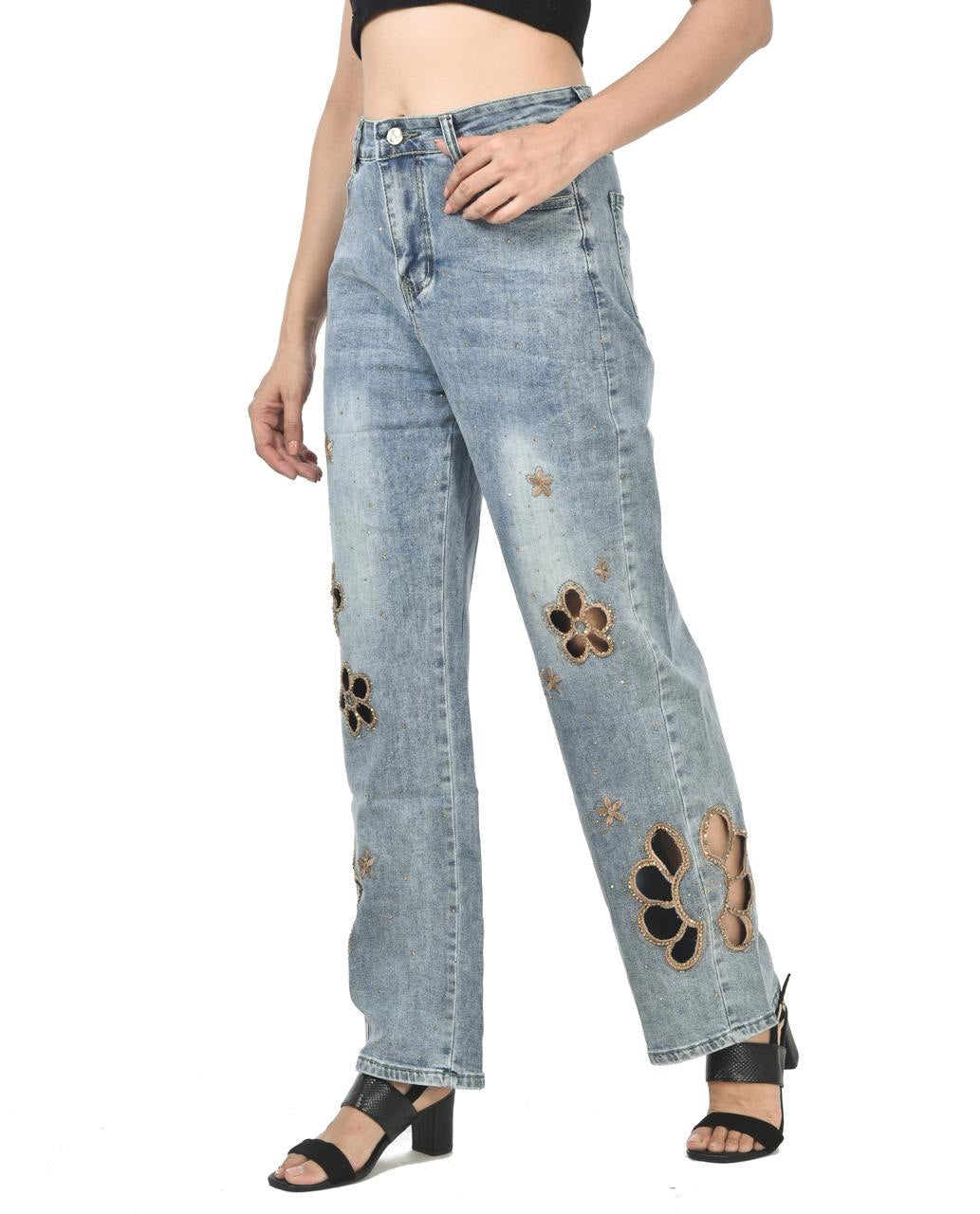 Bora cut-work jeans