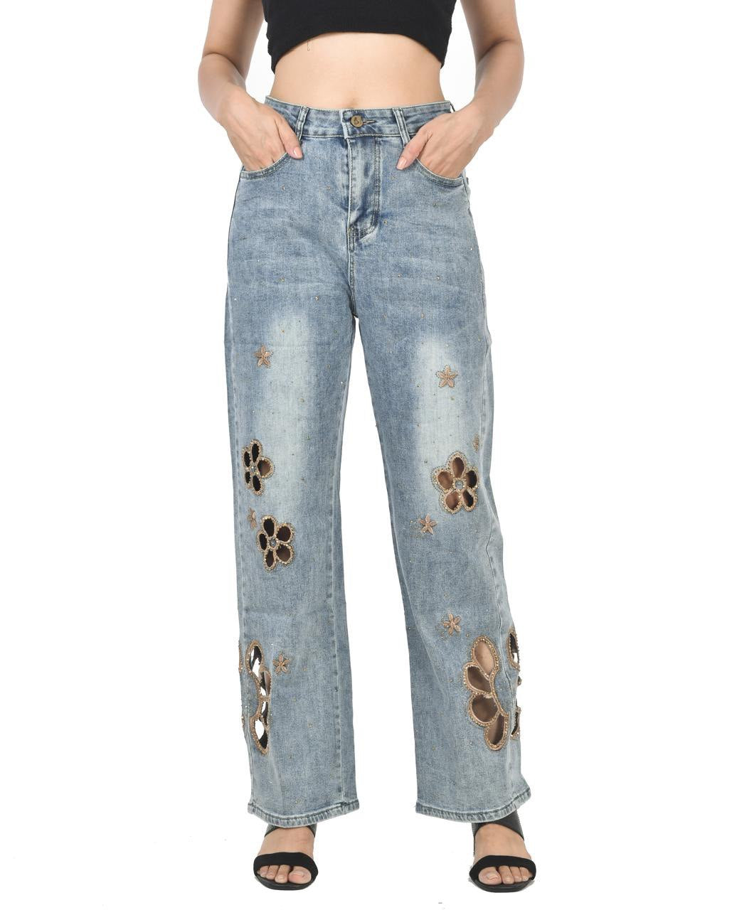 Bora cut-work jeans