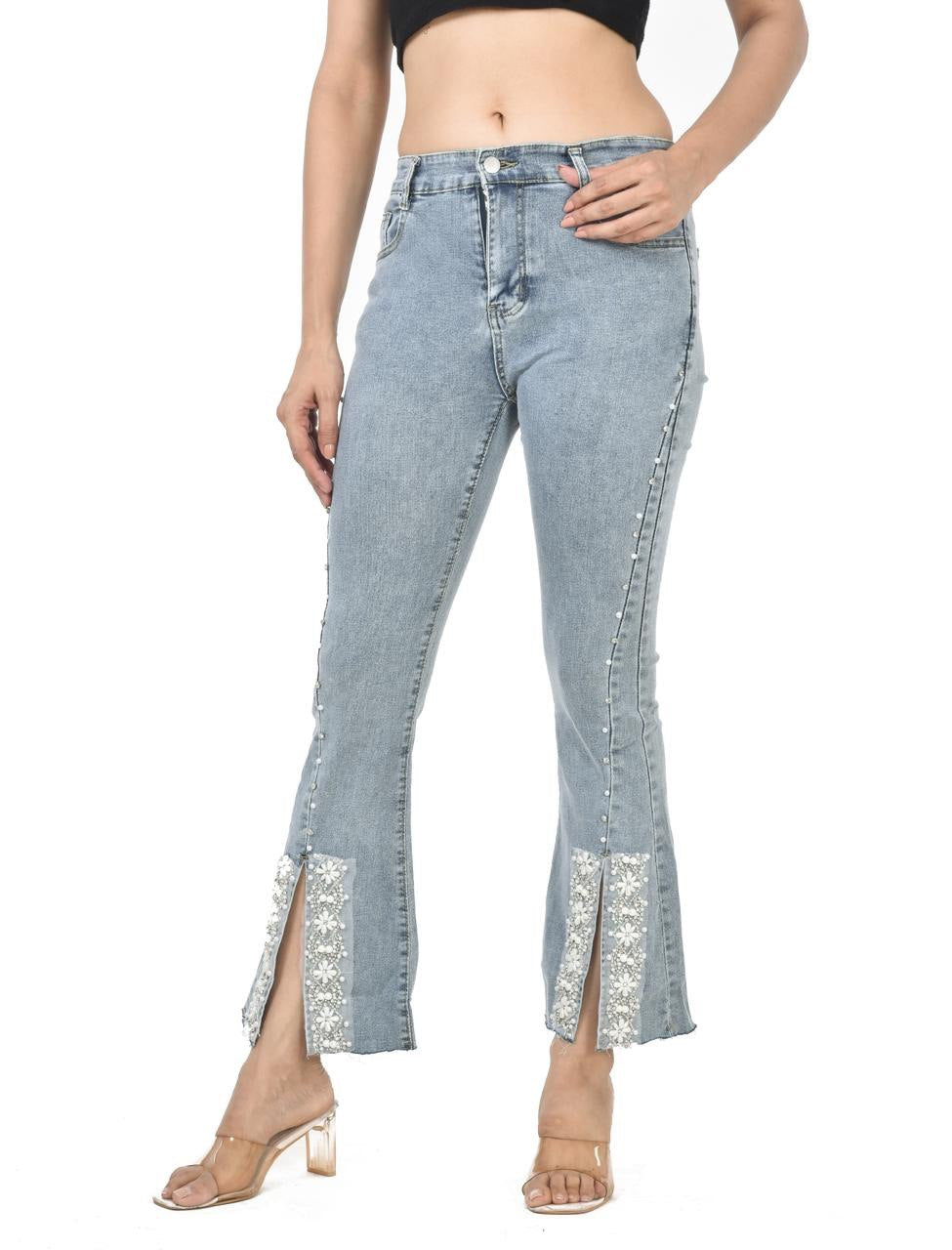 Hana pearl-work jeans
