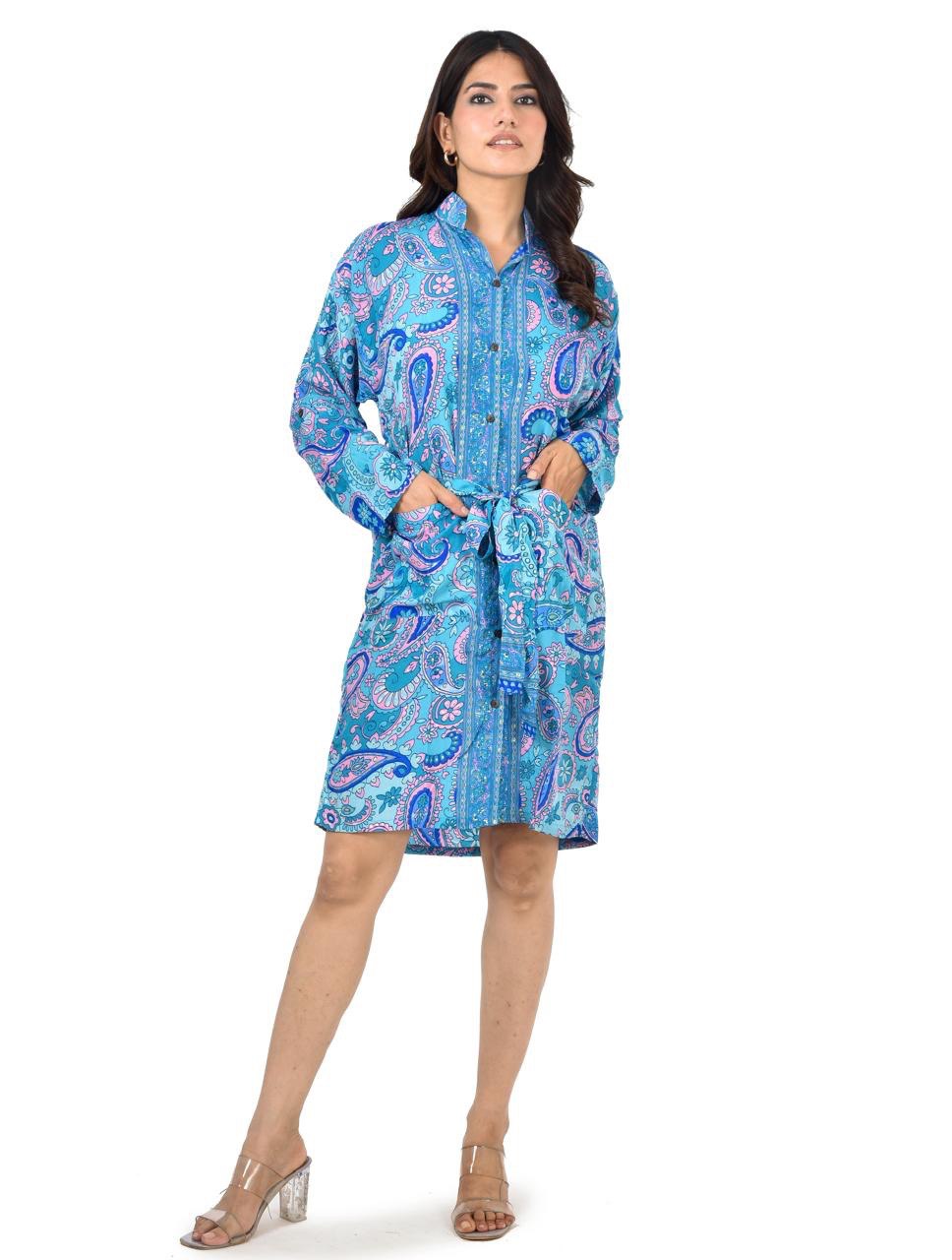 BLUE DAZZLING SHORT DRESS