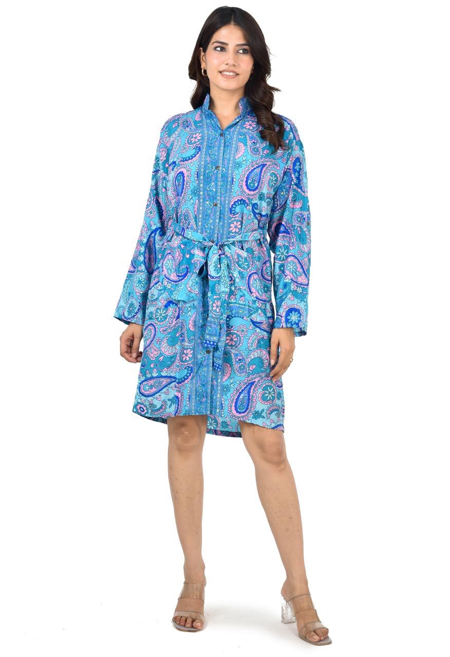 BLUE DAZZLING SHORT DRESS
