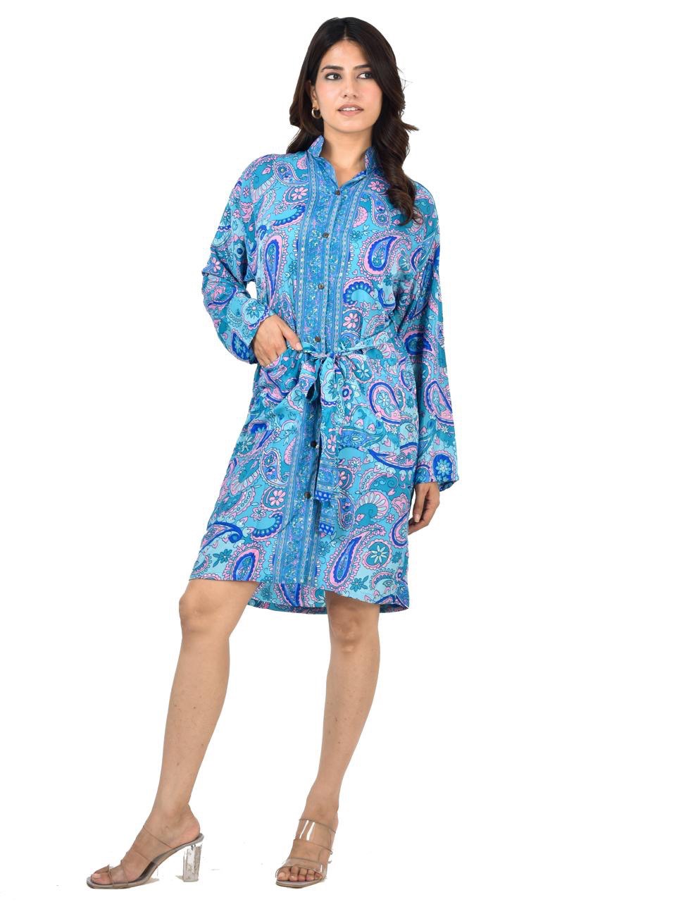 BLUE DAZZLING SHORT DRESS