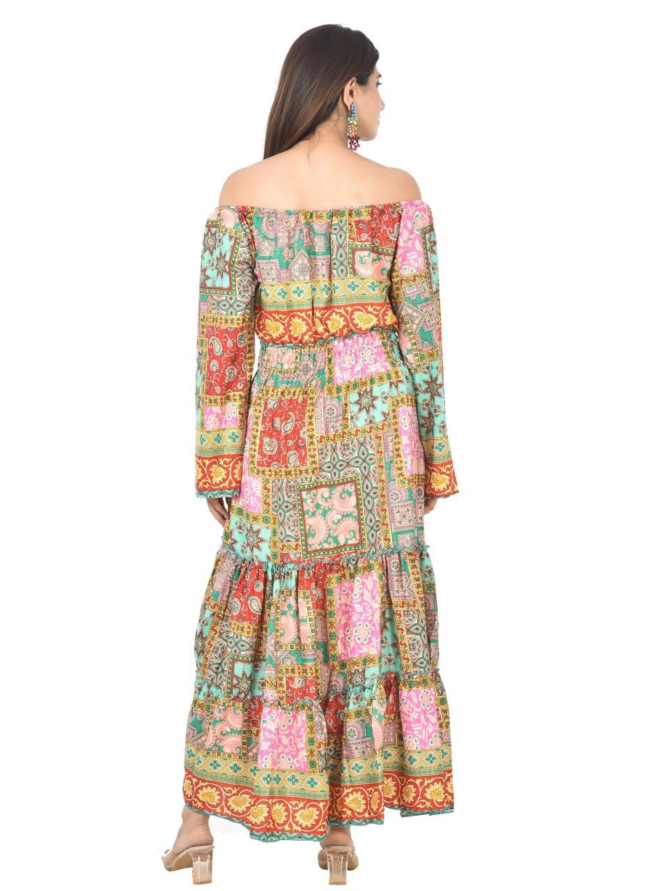 KIM-II MULTY(O-P) LONG MIDDIE DRESS