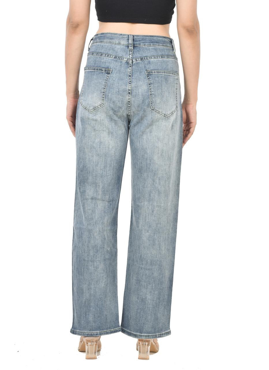 Heart cut-work jeans