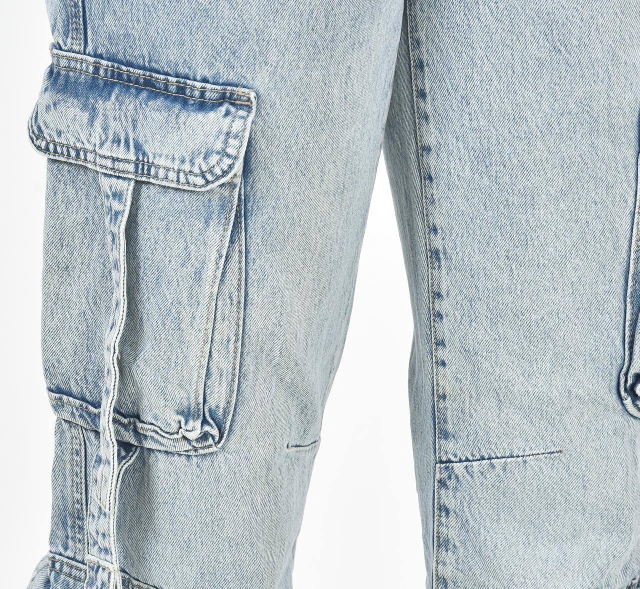 Blue Six pocket baggie jeans