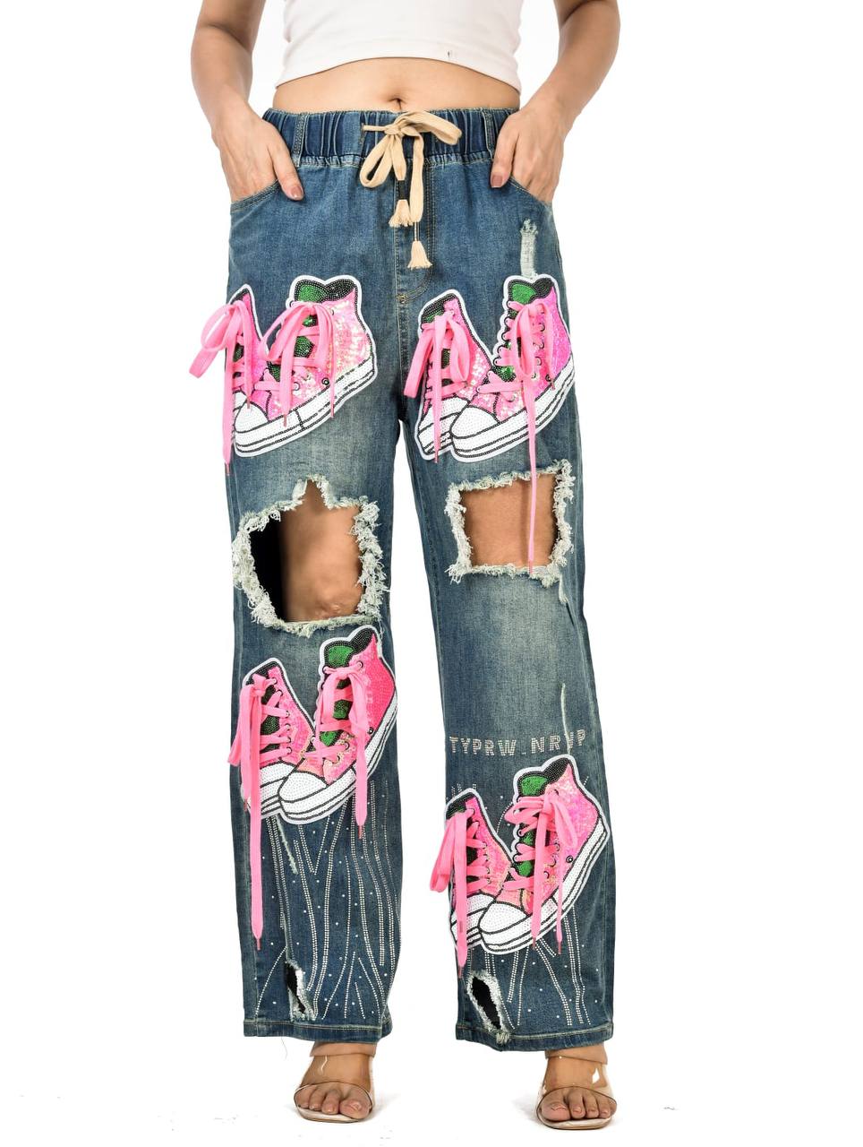 Sequence work shoe jeans jagging