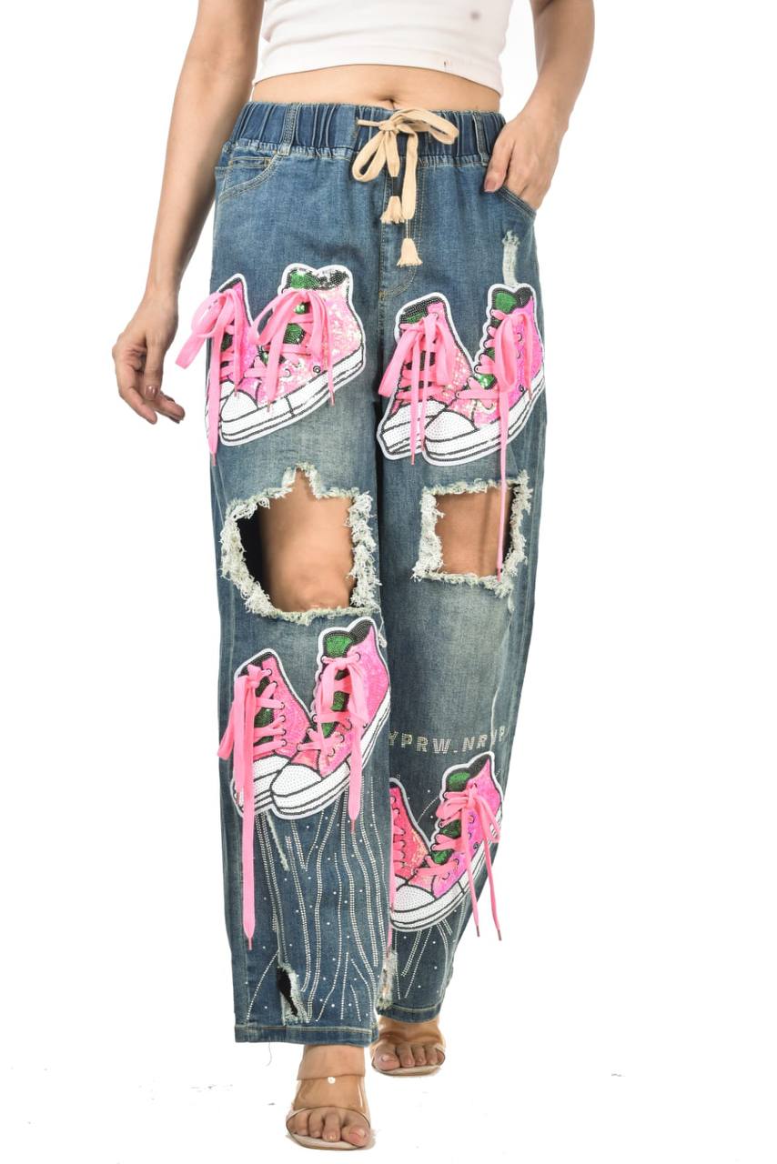 Sequence work shoe jeans jagging