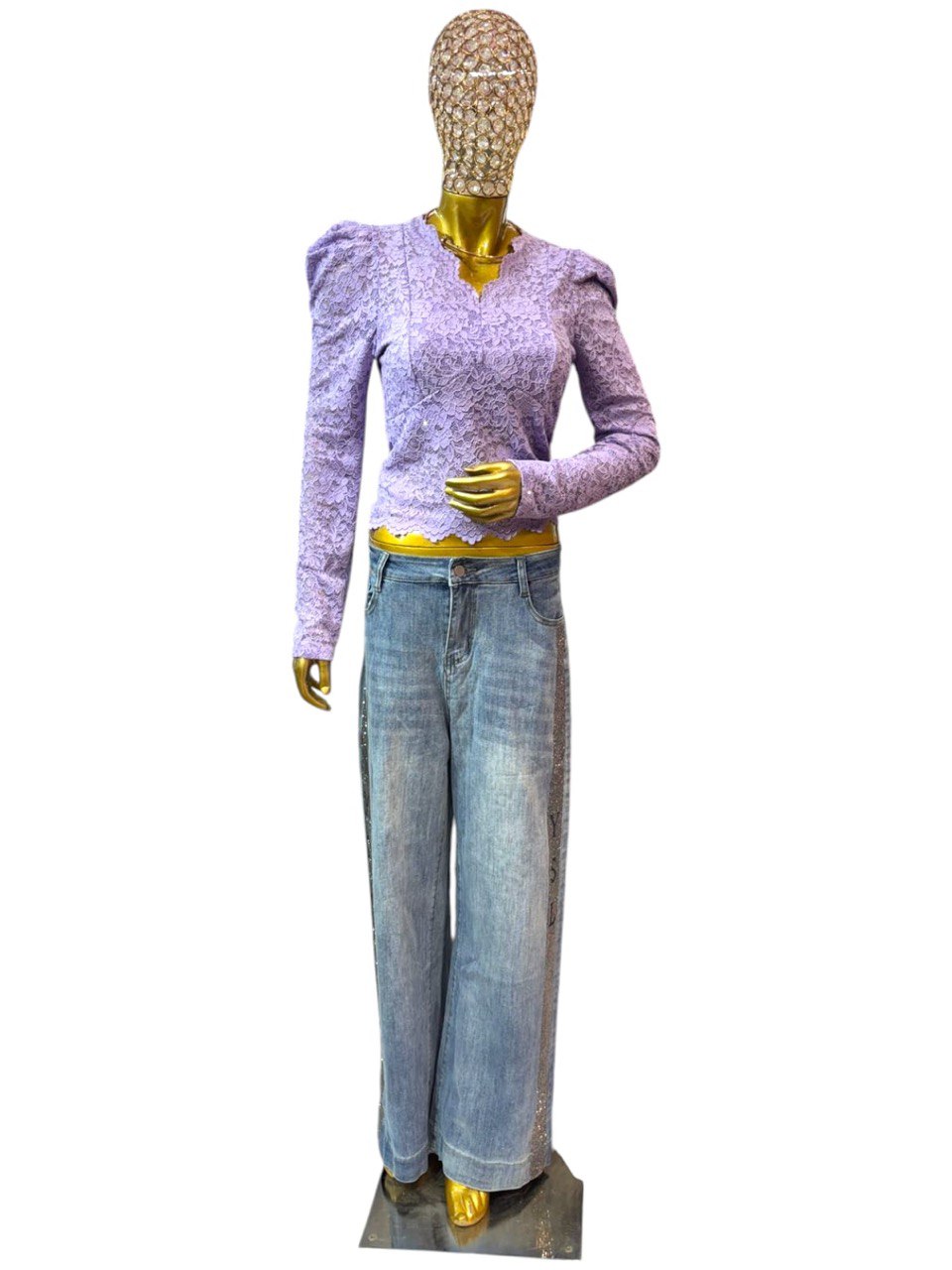 Heera stone work baggie jeans