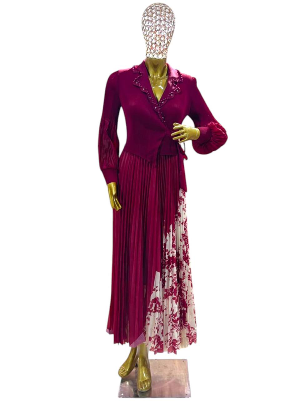 Korean Maroon Parisa dress