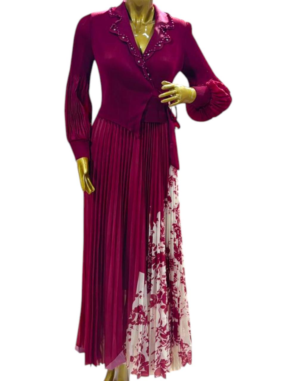 Korean Maroon Parisa dress