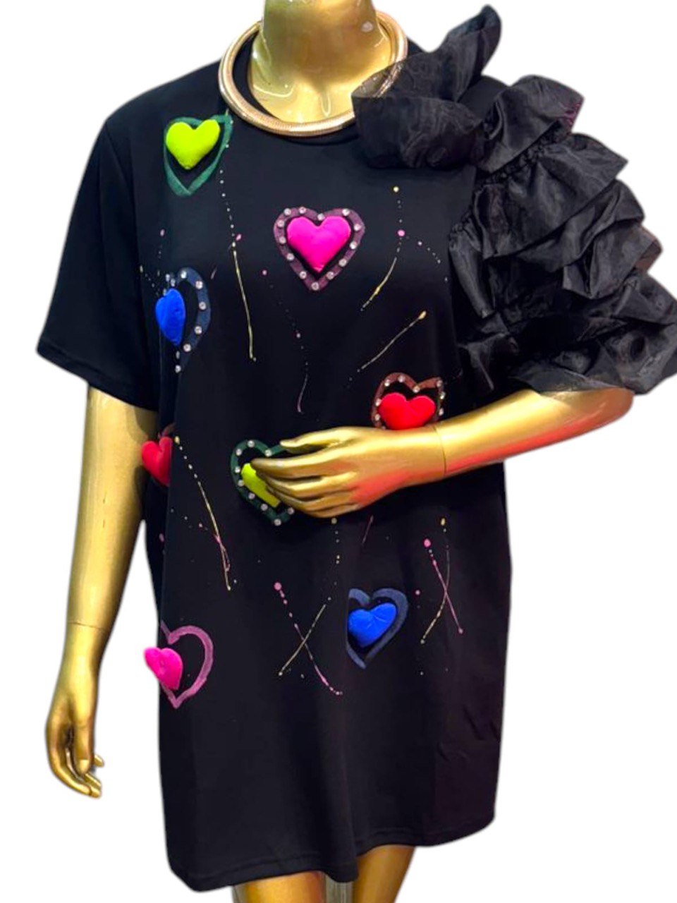 Korean black love dress