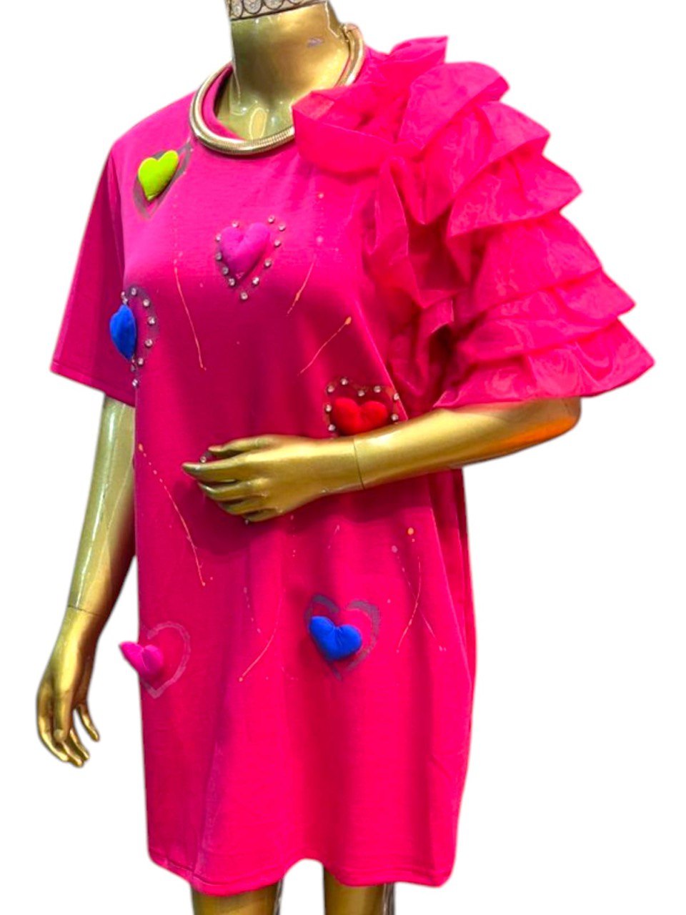 Korean pink love dress