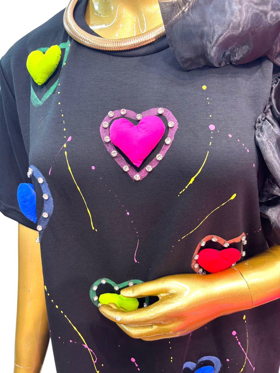 Korean black love dress