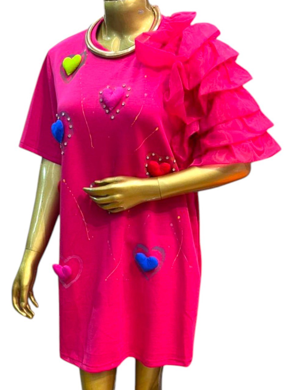 Korean pink love dress