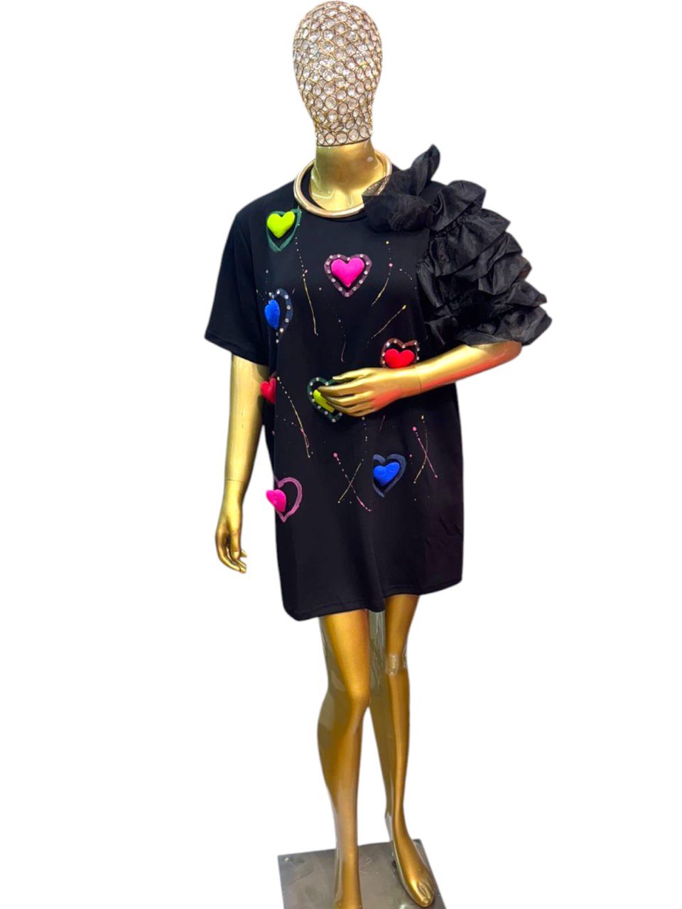 Korean black love dress