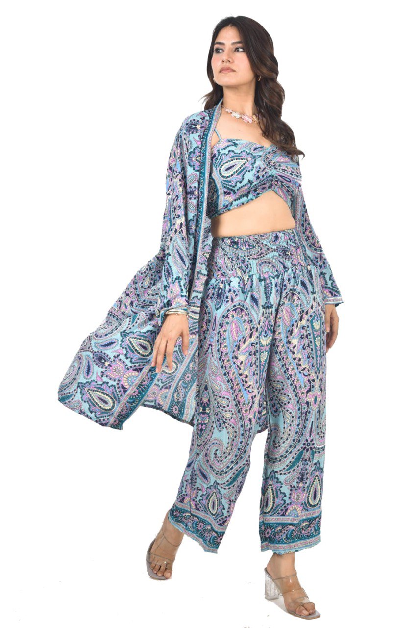 Dimpi sky blue co-ord set