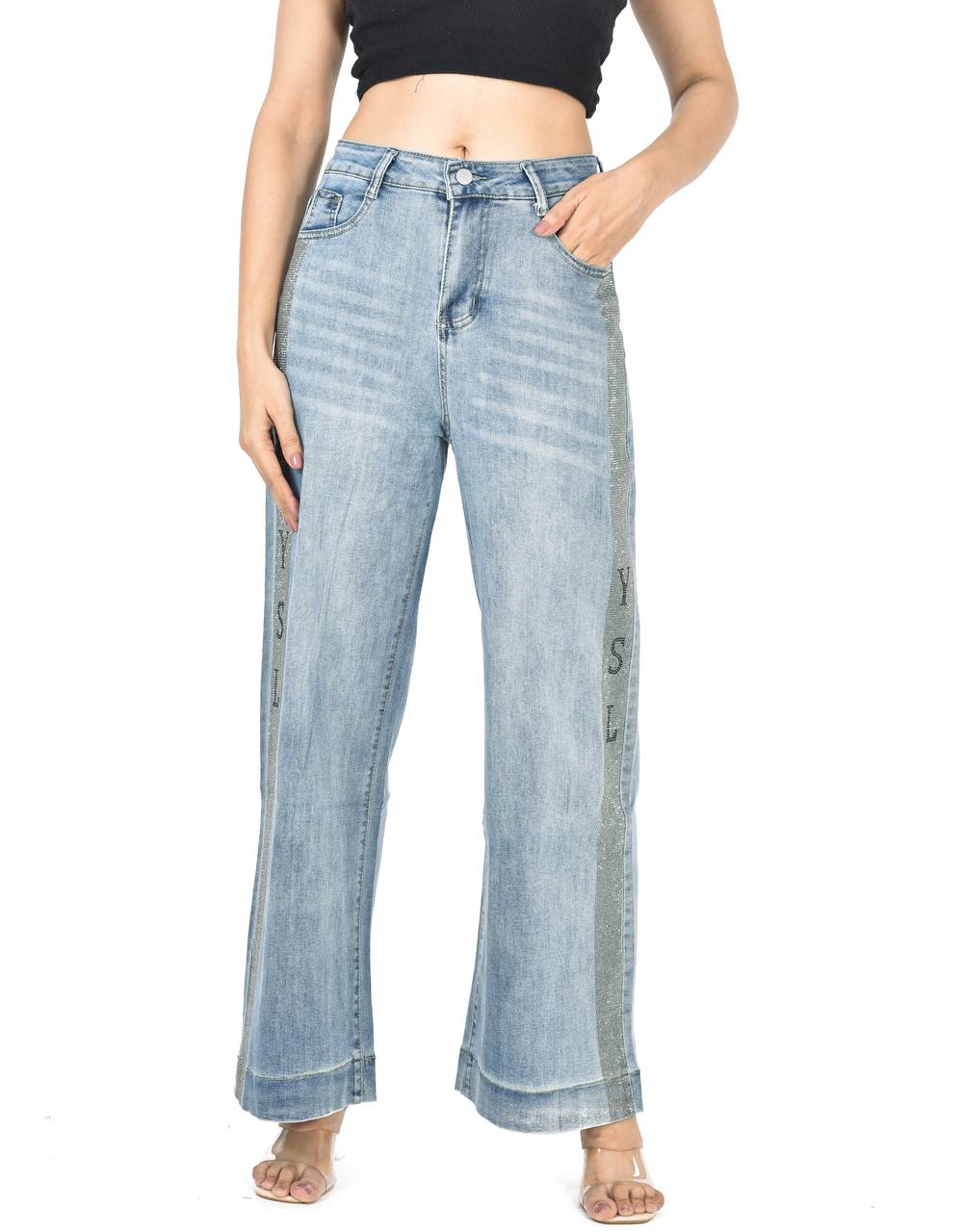 Heera stone work baggie jeans