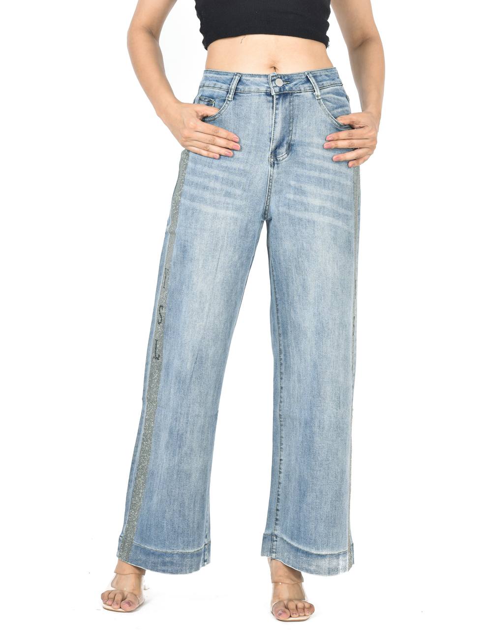 Heera stone work baggie jeans
