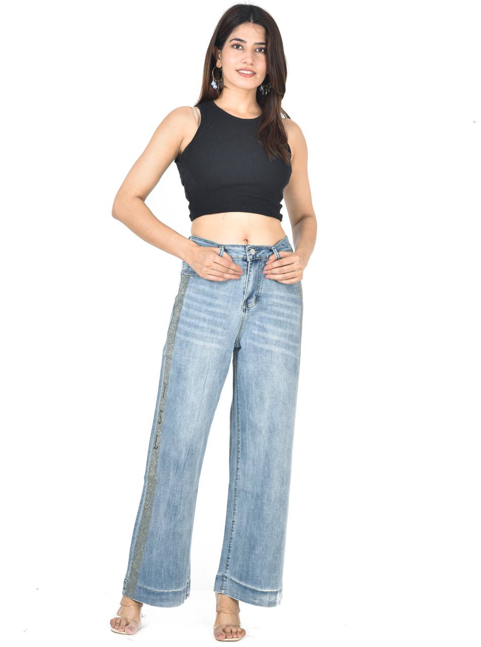 Heera stone work baggie jeans