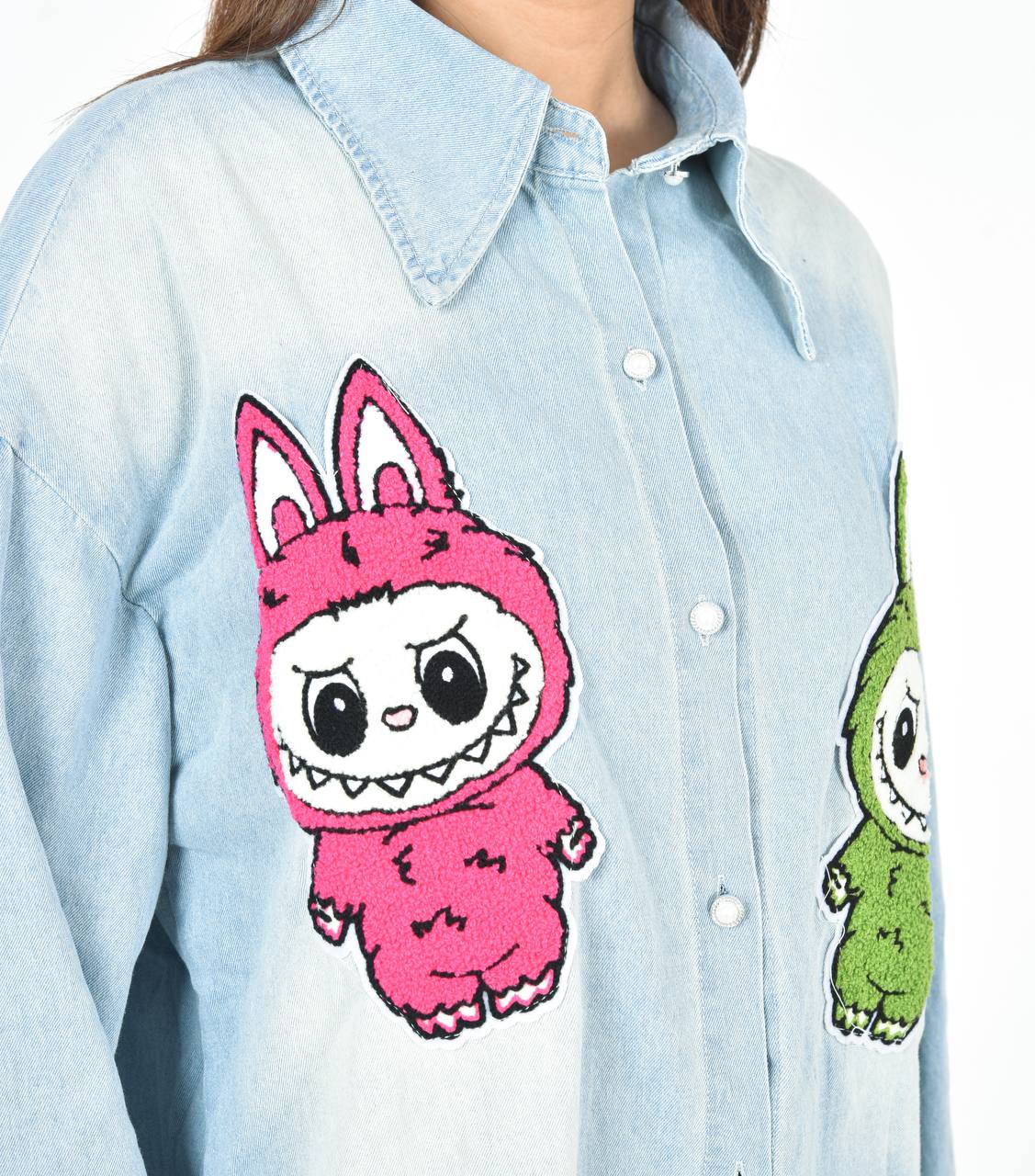 Labubu denim shirt