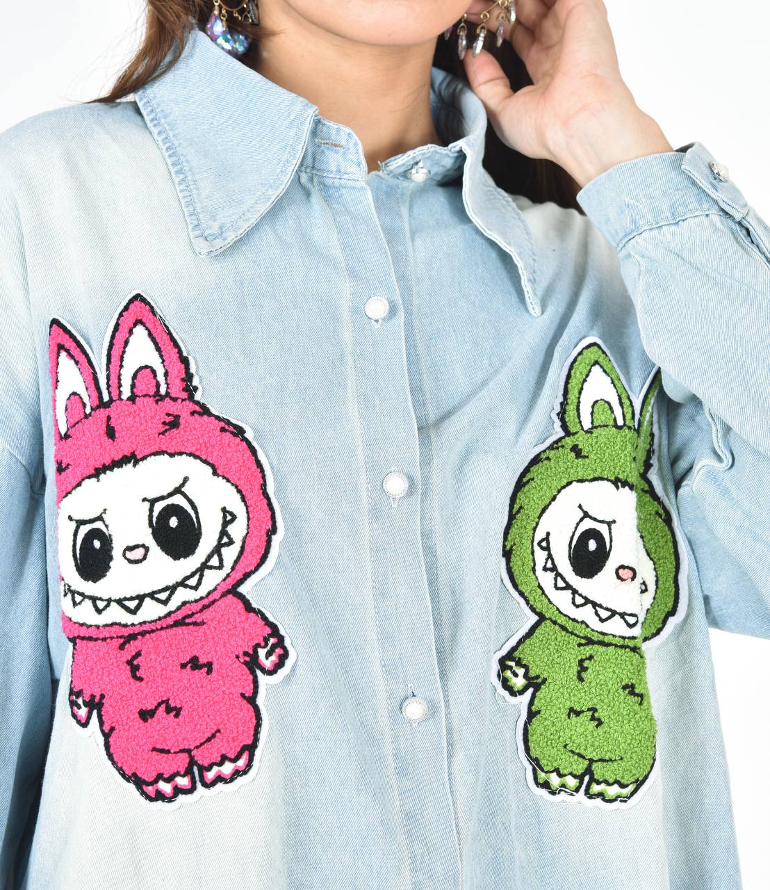 Labubu denim shirt