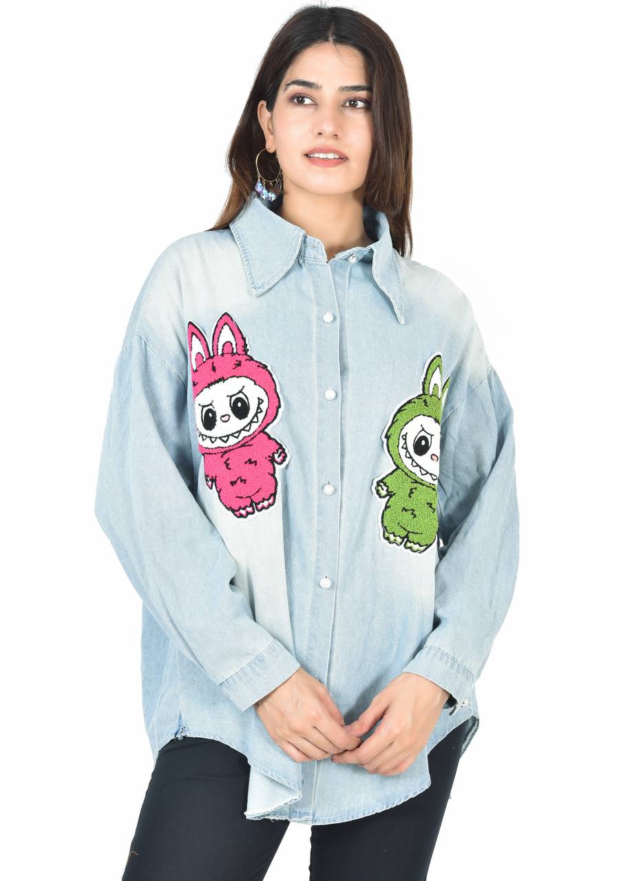 Labubu denim shirt