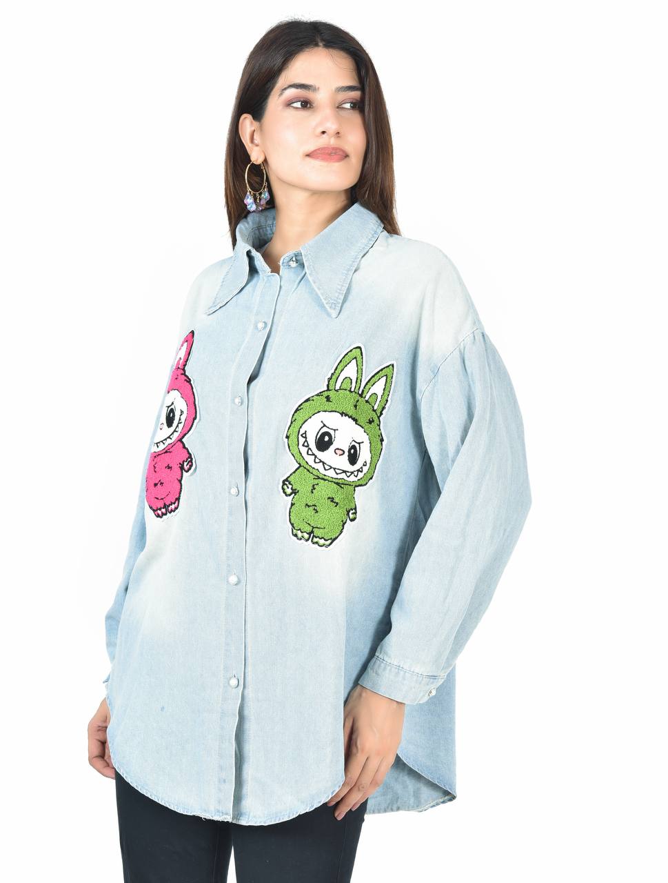 Labubu denim shirt